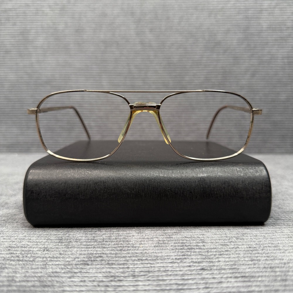 Stetson 171 Zyloware Gold Aviator Y2K Eyeglasses Frames 57-16 Vintage Glasses